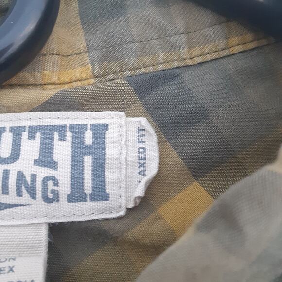 Duluth Trading Co Shirt Mens 2XL Yellow Plaid Cotton Button Pocket Button Down - Picture 6 of 11